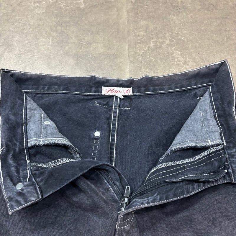 90s Plan B Skateboards Black Denim Shorts | Sni
