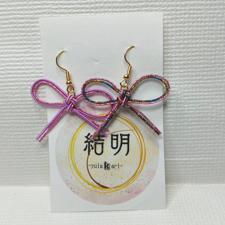 リボンピアス（ピンク）