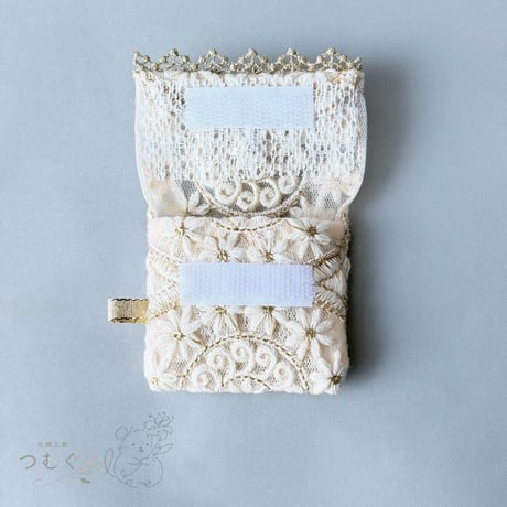 インド刺繡リボンのミニポーチ