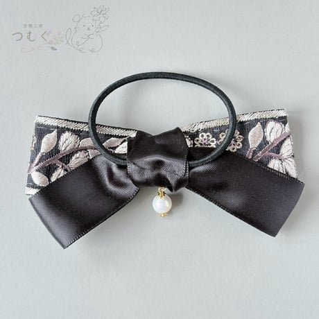 インド刺繍リボンのヘアゴム
