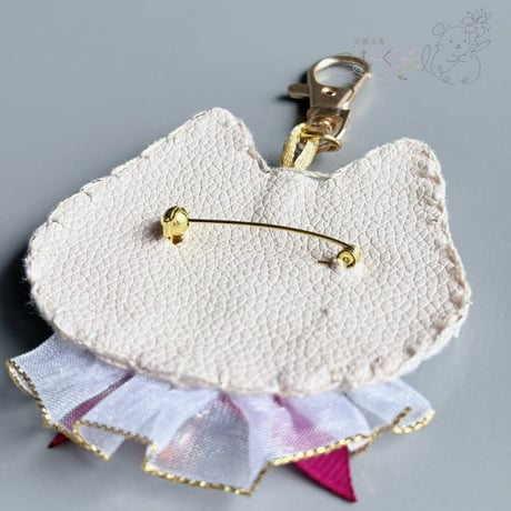 【猫の日限定！】インド刺繍リボンの猫キーホルダー