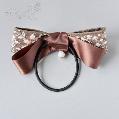 インド刺繍リボンのヘアゴム
