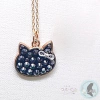 【猫の日限定！】キラキラ猫ちゃんネックレス（黒猫さん）