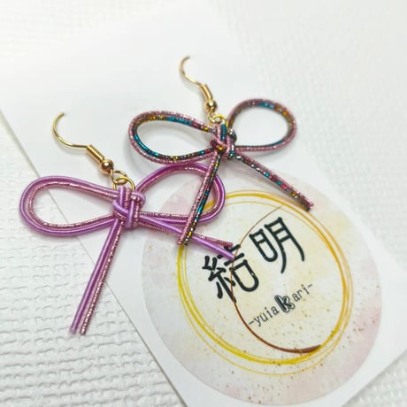 リボンピアス（ピンク）
