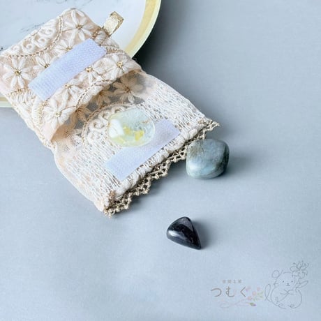 インド刺繡リボンのミニポーチ
