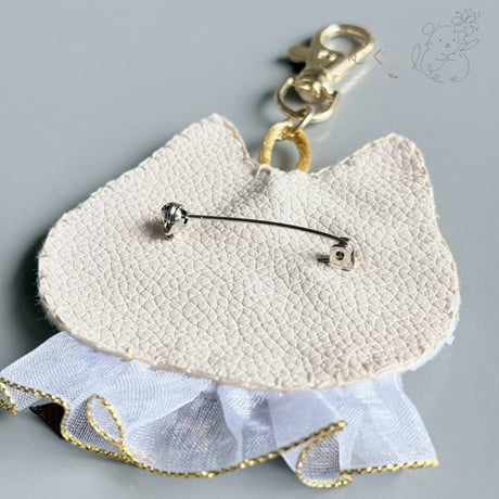 【猫の日限定！】インド刺繍リボンの猫キーホルダー