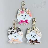 【猫の日限定！】インド刺繍リボンの猫キーホルダー