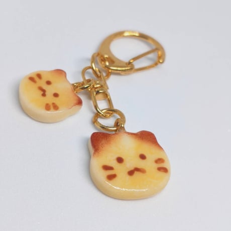 ツヤツヤクッキー親子猫のキーホルダー