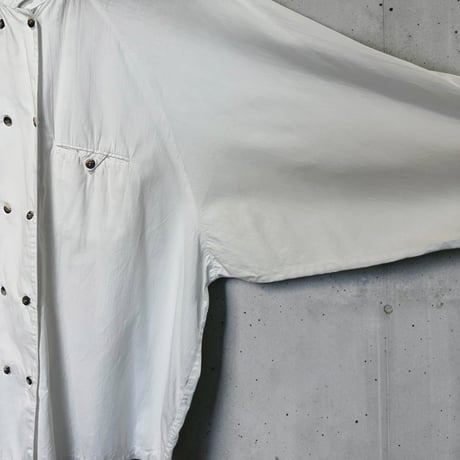 スタンドカラー ダブルボタン コットンシャツ 52