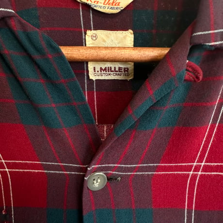 50s Ra-Vela I.MILLER レーヨンギャバシャツ Mサイズ