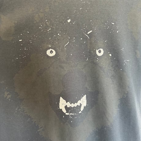 90s アニマルプリントTシャツ 黒染め