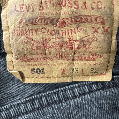 90s USA製 Levi’s 501 ブラックデニム W33 L32 ボタン裏532