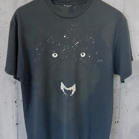 90s アニマルプリントTシャツ 黒染め