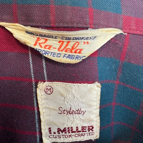 50s Ra-Vela I.MILLER レーヨンギャバシャツ Mサイズ