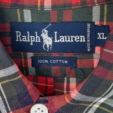 90s Ralph Lauren ボタンダウン チェックシャツ XLサイズ