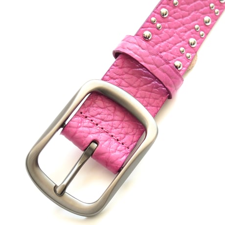 SEAPUNCH LEATHER BELT PINK