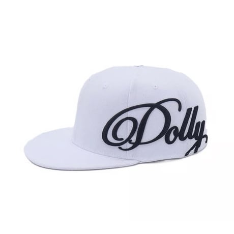 DOLLY SCRIPT FITTED CAP WHITE