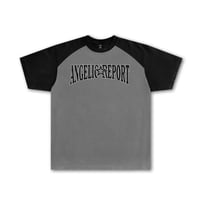 ANGELIC REPORT LOGO RAGLAN TEE BLACK/GREY