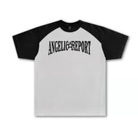 ANGELIC REPORT LOGO RAGLAN TEE WHITE/BLACK