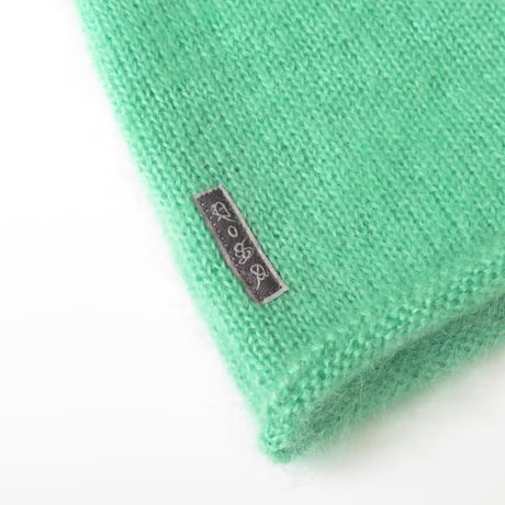 POSA MOHAIR AND SILK BEANIE GREEN
