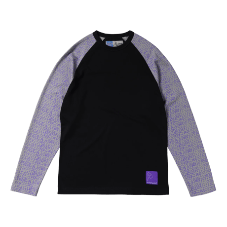 ALWAYS BUBBLE WRAP PRINT RAGLAN LONGSLEEVE SHIRT BLACK