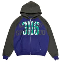 ALWAYS JERSEY RAGLAN ZIP UP HOODIE HEATHER NAVY