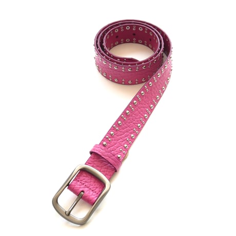 SEAPUNCH LEATHER BELT PINK