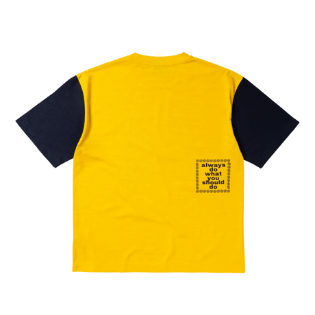 ALWAYS HUMAN TEE YELLOW / NAVY
