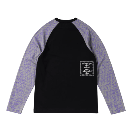 ALWAYS BUBBLE WRAP PRINT RAGLAN LONGSLEEVE SHIRT BLACK