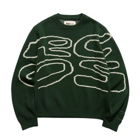 RC OUTDOOR SUPPLY STACK LOGO KNIT SWATER FOREST