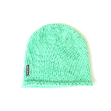 POSA MOHAIR AND SILK BEANIE GREEN