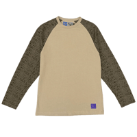 ALWAYS BUBBLE WRAP PRINT RAGLAN LONGSLEEVE SHIRT BROWN