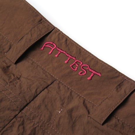 ATTEST NYLON SLACKS SHORTS BROWN