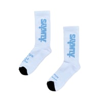 ALWAYS HUMAN SOCKS WHITE / BABY BLUE