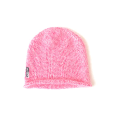 POSA MOHAIR AND SILK BEANIE PINK