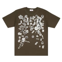 AMES DEPT STICKERS TEE BROWN