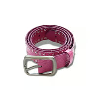 SEAPUNCH LEATHER BELT PINK