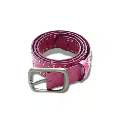 SEAPUNCH LEATHER BELT PINK