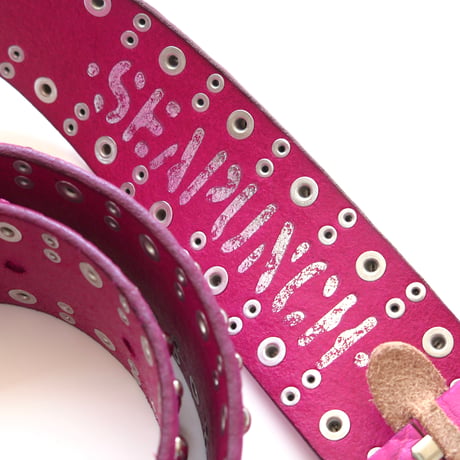 SEAPUNCH LEATHER BELT PINK