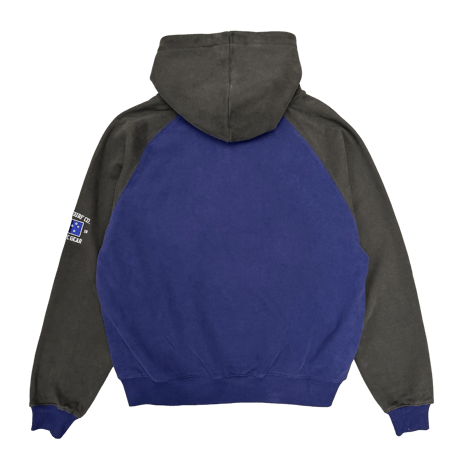 ALWAYS JERSEY RAGLAN ZIP UP HOODIE HEATHER NAVY