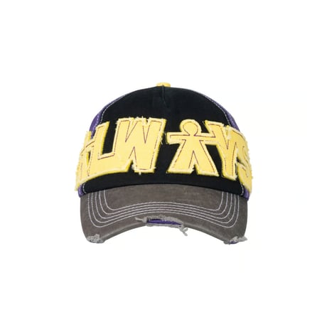ALWAYS 5 PANEL HUMAN LOGO CAP PURPLE / BLACK / YELLOW