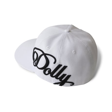 DOLLY SCRIPT FITTED CAP WHITE