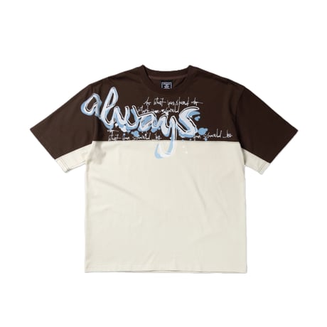 ALWAYS WAZA PANELLED TEE CREAM / BROWN