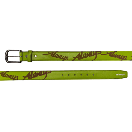 ALWAYS LAZERPRINT COWHIDE BELT GREEN / PURPLE