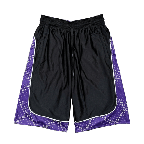 ALWAYS REVERSIBLE CROSS PLAID SHORTS PURPLE / BLACK