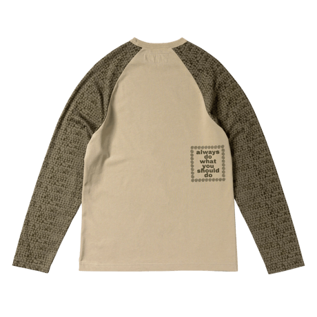 ALWAYS BUBBLE WRAP PRINT RAGLAN LONGSLEEVE SHIRT BROWN