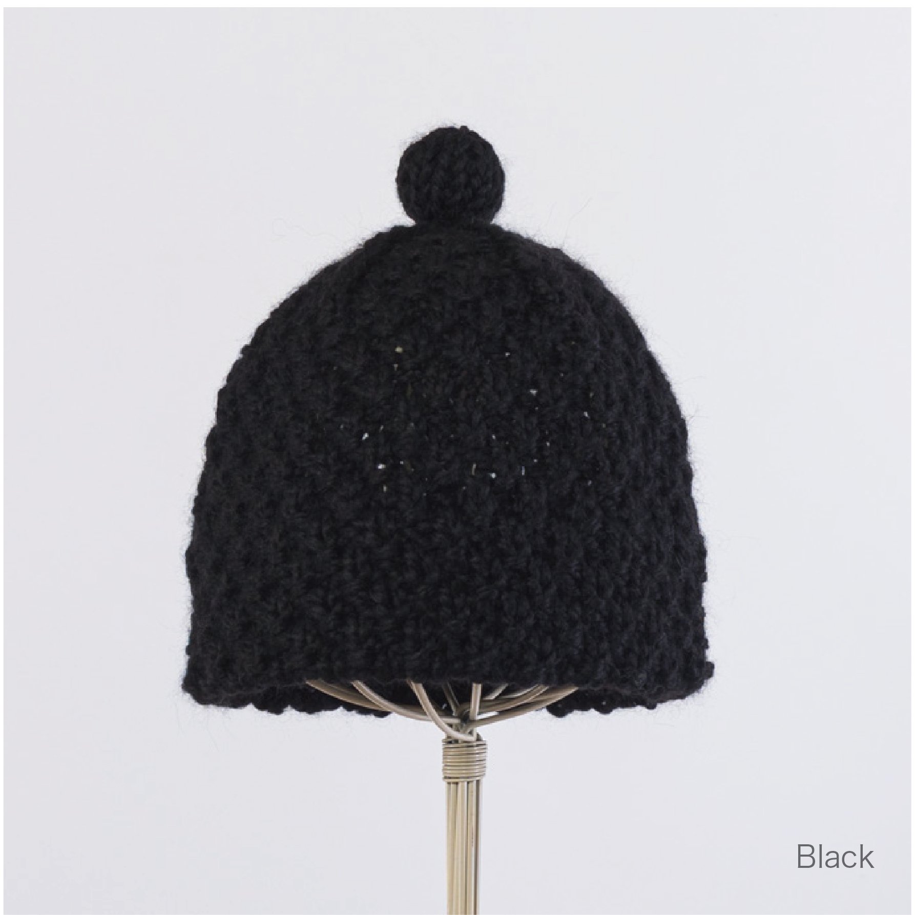 TSUYUMI Hand knitted double-knit pique beanie 〈