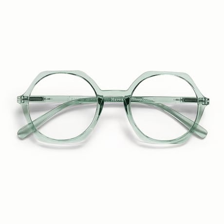 Have a Look リーディンググラス(ブルーライトカット付き) EDGY clear/green  (＋1.0/＋1.5)
