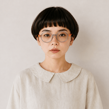 Have a Look リーディンググラス(ブルーライトカット付き) CIRCLE TWIST grey-orange  (＋1.0/＋1.5)