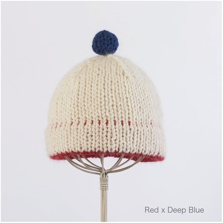TSUYUMI Hand-knitted pom-pom beanie 〈手編み ポンポン・ビーニー〉